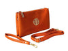 A-SHU SMALL MULTI-COMPARTMENT CROSS-BODY PURSE BAG WITH WRIST AND LONG STRAPS - ORANGE - A-SHU.CO.UK