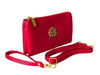 A-SHU SMALL MULTI-COMPARTMENT CROSS-BODY PURSE BAG WITH WRIST AND LONG STRAPS - FUSHCIA PINK - A-SHU.CO.UK