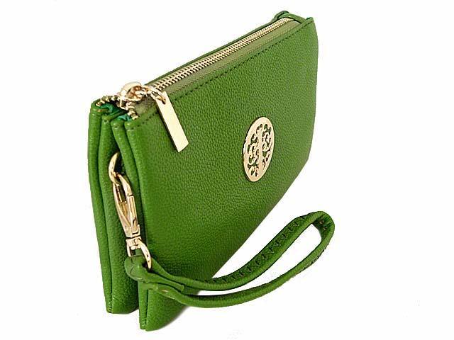 A-SHU SMALL MULTI-COMPARTMENT CROSS-BODY PURSE BAG WITH WRIST AND LONG STRAPS - GREEN - A-SHU.CO.UK