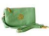 A-SHU SMALL MULTI-COMPARTMENT CROSS-BODY PURSE BAG WITH WRIST AND LONG STRAPS - PASTEL GREEN - A-SHU.CO.UK