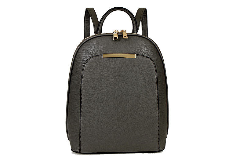 A-SHU SMALL MULTI COMPARTMENT CROSS BODY BACKPACK WITH TOP HANDLE - DARK GREY - A-SHU.CO.UK