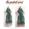 TURQUOISE BRONZE REVERSIBLE PASHMINA SHAWL SCARF IN ABSTRACT FLORAL PRINT