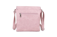 LARGE TASSEL MULTI COMPARTMENT CROSS BODY SHOULDER BAG WITH LONG STRAP - PINK