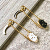 A-SHU GOLD METAL 3-D BLACK CAT BROOCH SAFETY PIN / LAPEL PIN - A-SHU.CO.UK