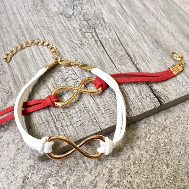 Red clearance infinity bracelet