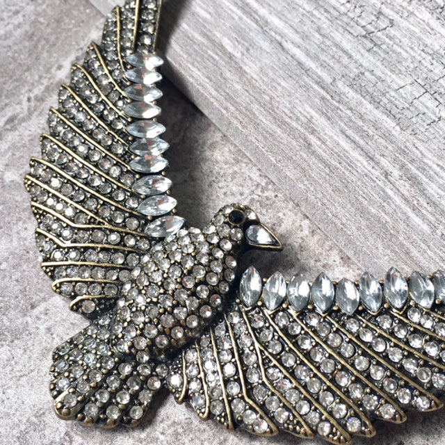 Sold at Auction: HUGE Christian Lacroix designer haute couture statement  runway bib necklace with three rows of linked panels set with large diamante  crystal jewels. 15