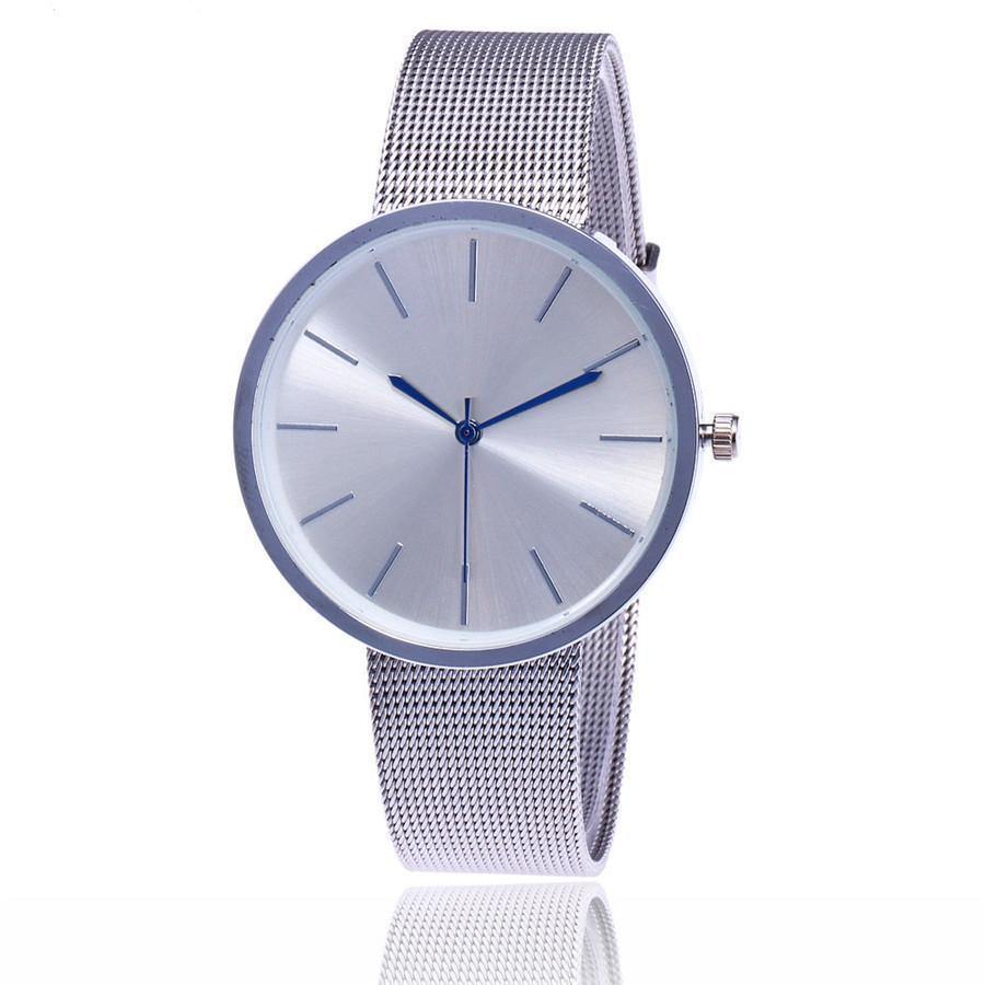 A-SHU SILVER PLAIN MESH BAND WOMENS QUARTZ WRIST WATCH - A-SHU.CO.UK