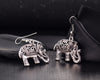 A-SHU VINTAGE SILVER HOLLOW CARVED ELEPHANT DROP EARRINGS - A-SHU.CO.UK