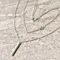 A-SHU LAYERED SILVER PLATED DELICATE BIRD CHAIN NECKLACE - A-SHU.CO.UK