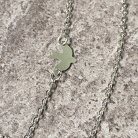 A-SHU LAYERED SILVER PLATED DELICATE BIRD CHAIN NECKLACE - A-SHU.CO.UK